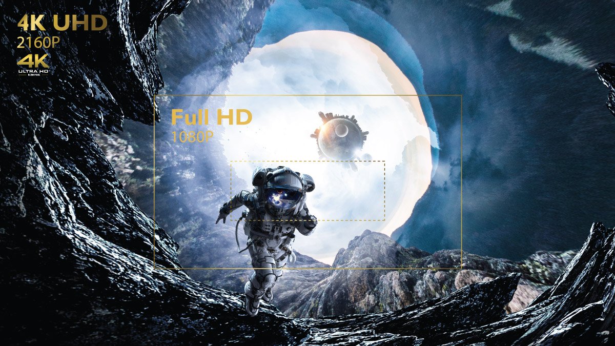 Quatro vezes a resolução do Full HD 1080p, o 4K UHD reduz o desfoque de píxeis para uma clareza inspiradora e detalhes finos definidos com nitidez