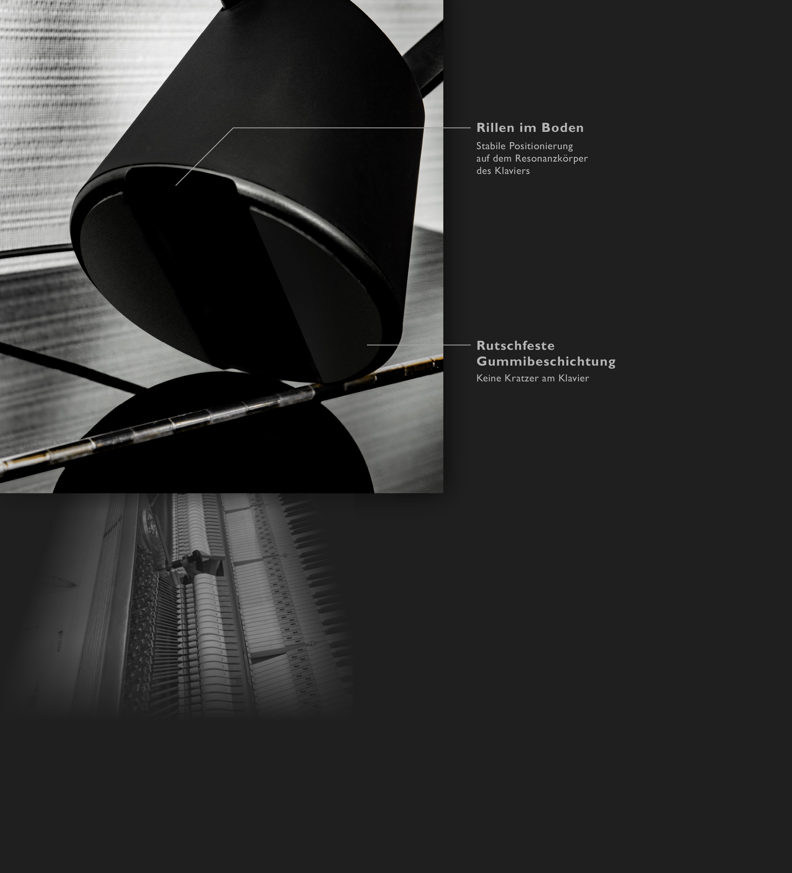 Das Pianolight hat edles Design und hochwertige Verarbeitung