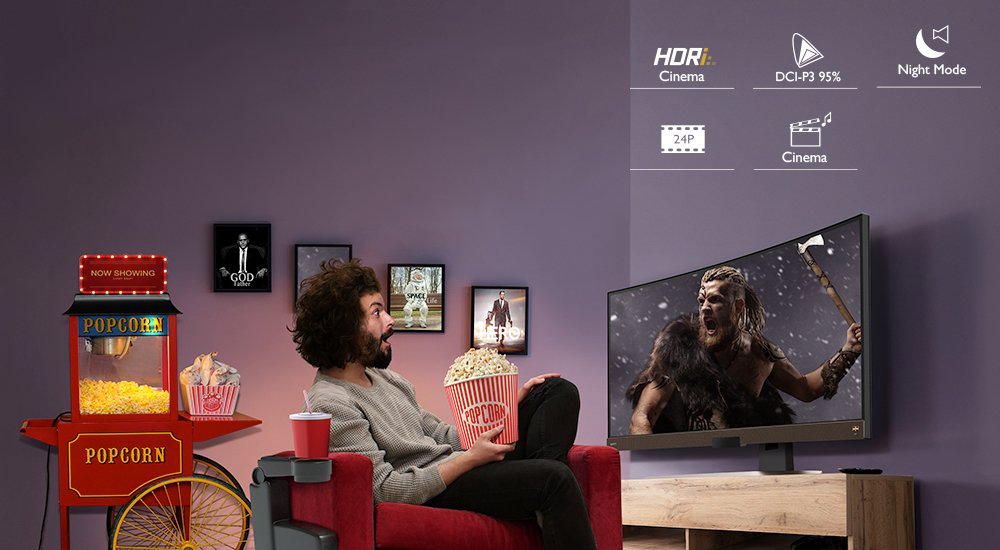BenQ EW3880R 37.5 inch-leverages IPS panel with 21:9 ultrawide curved- 95% DCI-P3 wide color gamut-and superior audio to deliver immersive multimedia enjoyment-3840x 1600 Resolution-HDRi - 2.1 Channel-TreVolo Speaker-WQHD+Curved Ultra-wide Monitor for Home Entertainment