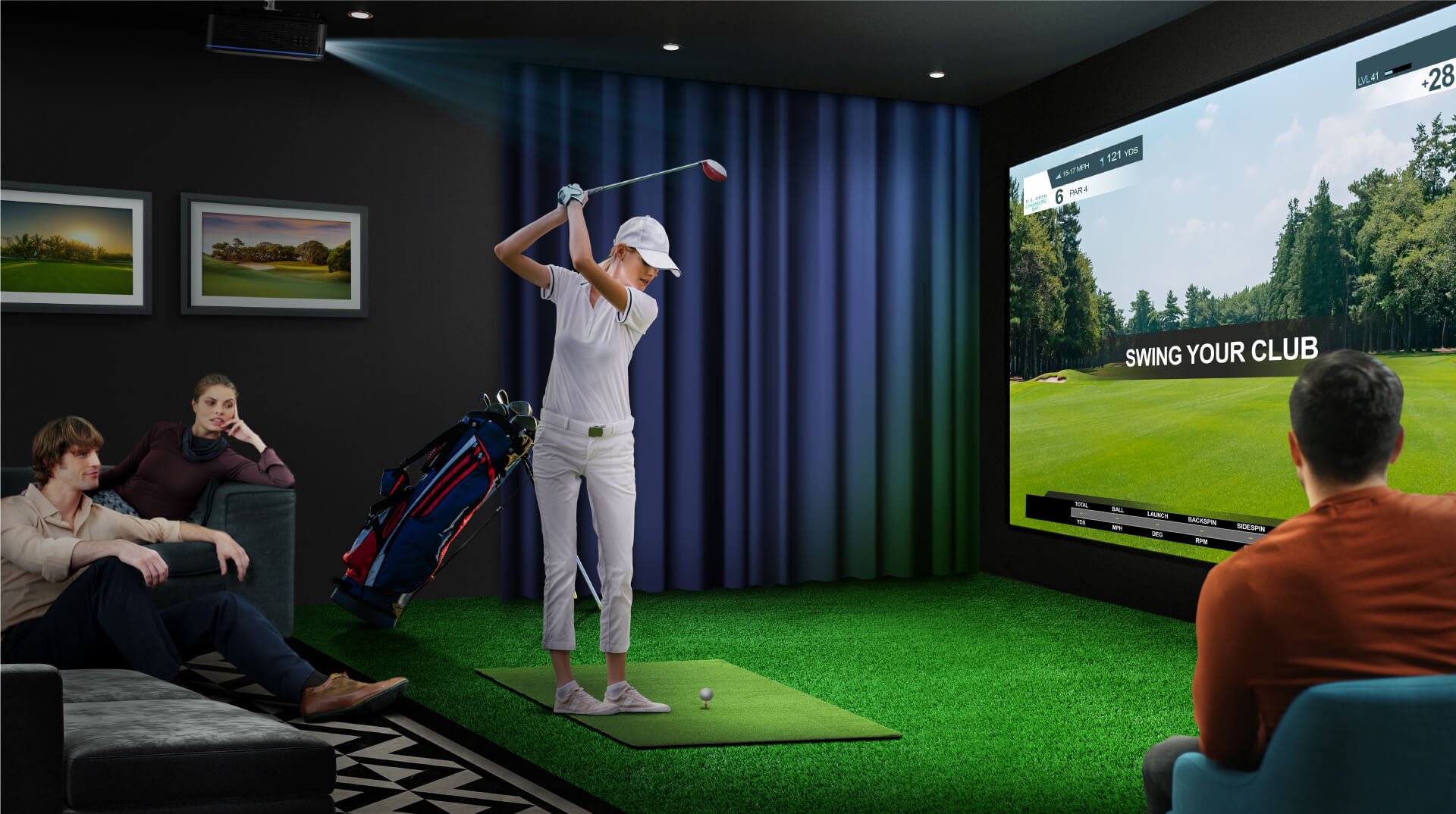 Show-off your golf skills among friends with BenQ Installation Projectors
