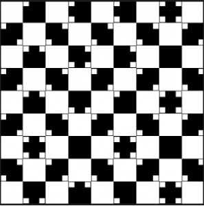 Optische Illusion: die Quadrate sind nicht gekrümmt