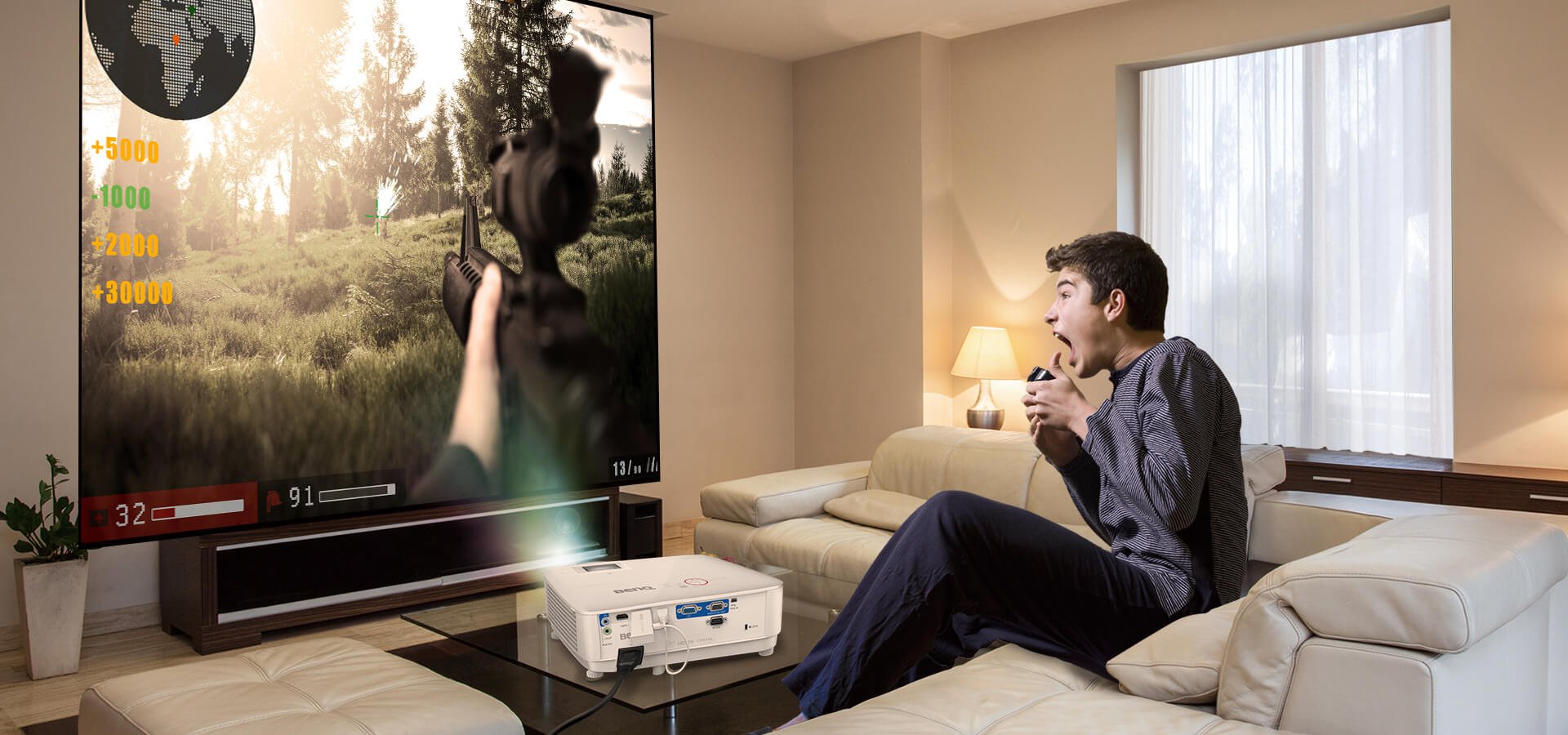 BenQ short throw projector for gaming TH671ST provides you a high-quality of gaming experiences, which can expand your gaming world to make you feel like you’re really in the game.