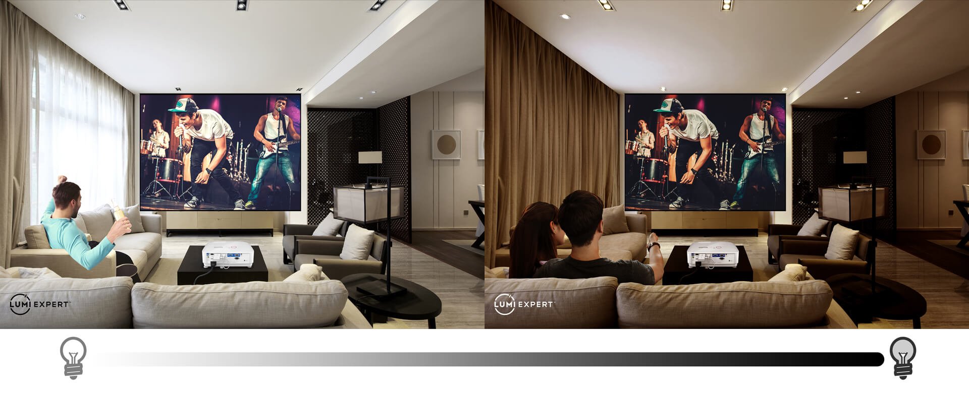 BenQ short throw projector for gaming TH671ST is equipped with LumiExpert technology, which can detect ambient light conditions in your viewing environment and automatically adjusts balanced visual brightness for maximum comfort.