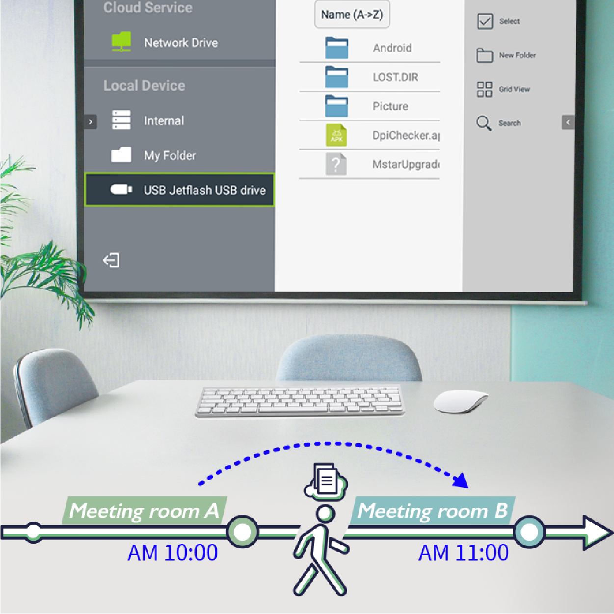 No laptop, no problem. Just like a computer, EH600 can access files freely from the cloud.