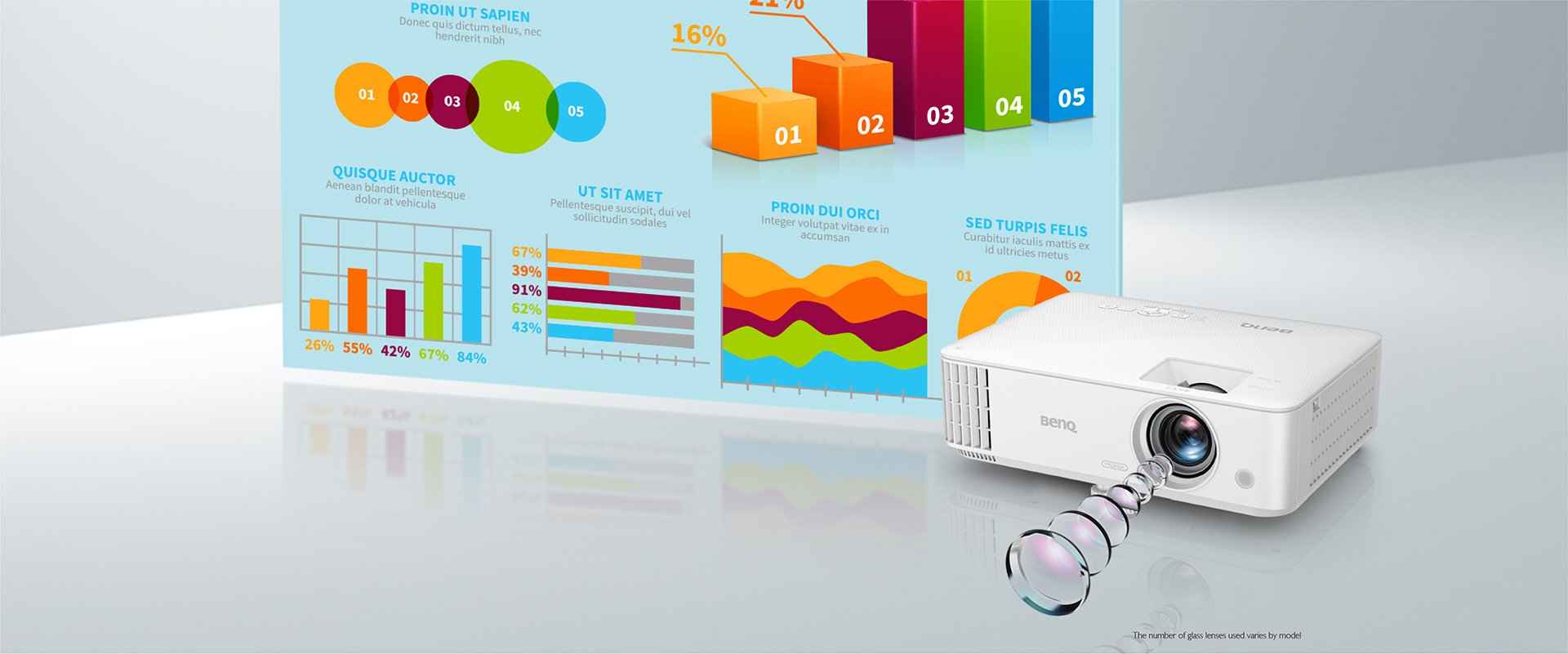 BenQ MU613 WUXGA DLP Business Projector provides you with pure clarity with finest crystal glasses.
