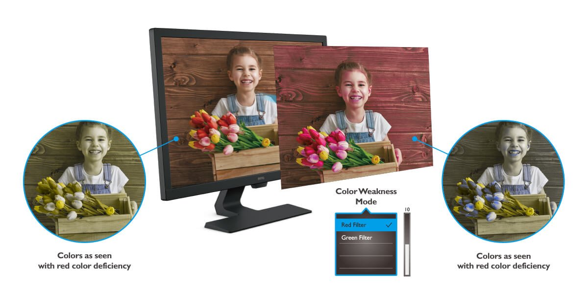 benq color weakness mode allows users who with color vision deficiency to clearly distinguish between different colors