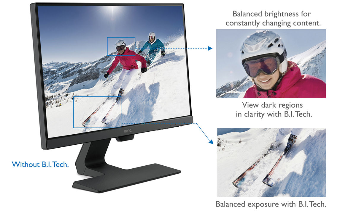 BenQ GW2480, Écran de 23.8, IPS, Brightness Intelligence, Low Blue Light,  Flicker-Free, HDMI