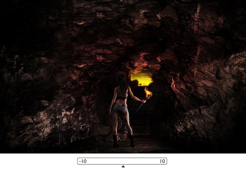 with light tuner you can manually adjust the level based on your preference and get accentuated details in dark caves or spectacular frescoes on walls