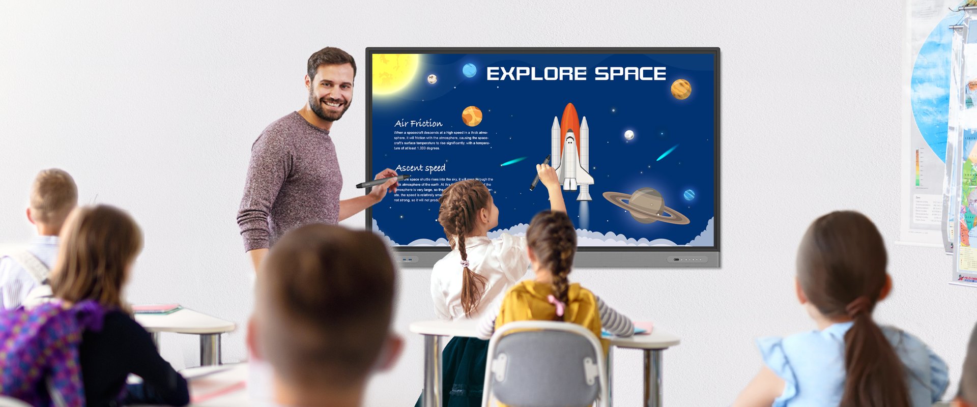 RM6503 Education Interactive Display designed for hybrid and remote classrooms 