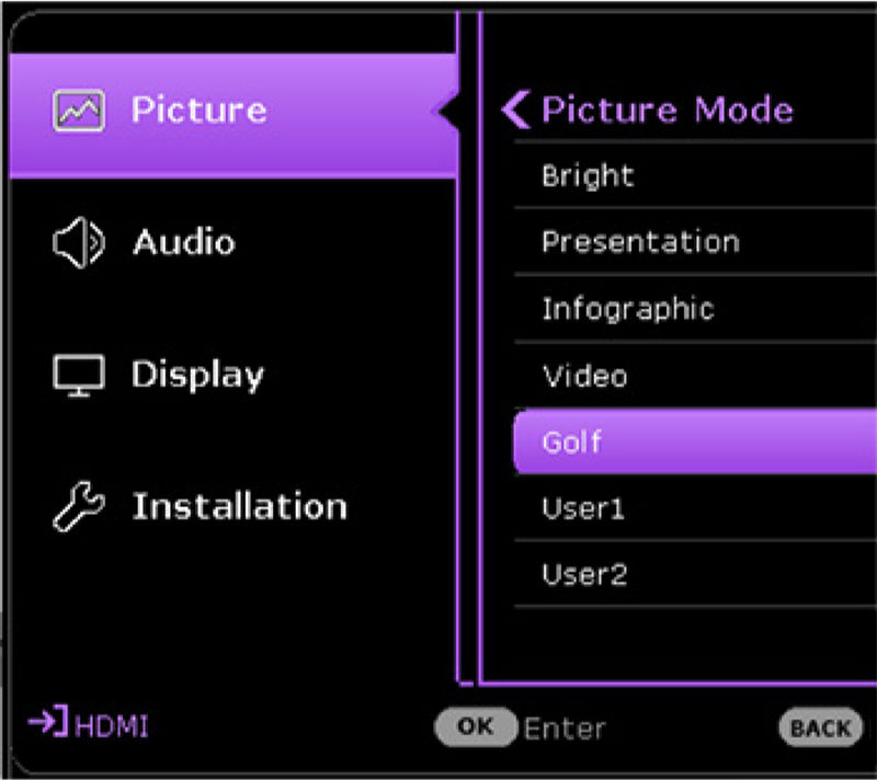 LK936ST Installation Projector for golf simulation with Golf Mode in OSD