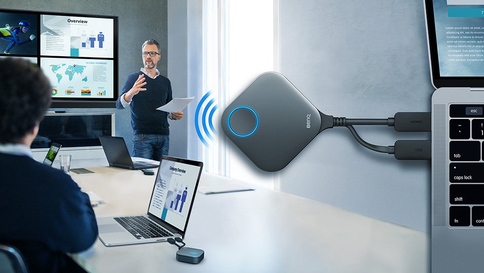 BenQ InstaShow wireless presentation system freeing you from cables and adapters