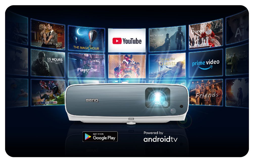 BenQ 4K projectors with Google-certified Android TV keeps your favorite content front and center and easy to access. There are 5,000+ of the latest Android apps, movies, TV shows, live sports, news, games, music, and more for you to enjoy anytime. 