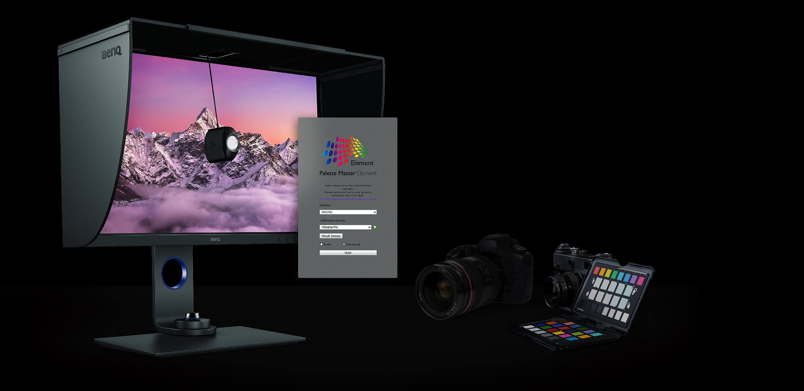 Phần mềm độc quyền Palette Master Element của BenQ hỗ trợ quá trình hiệu chuẩn phần cứng cho màn hình xử lý hình ảnh PhotoVue SW Series