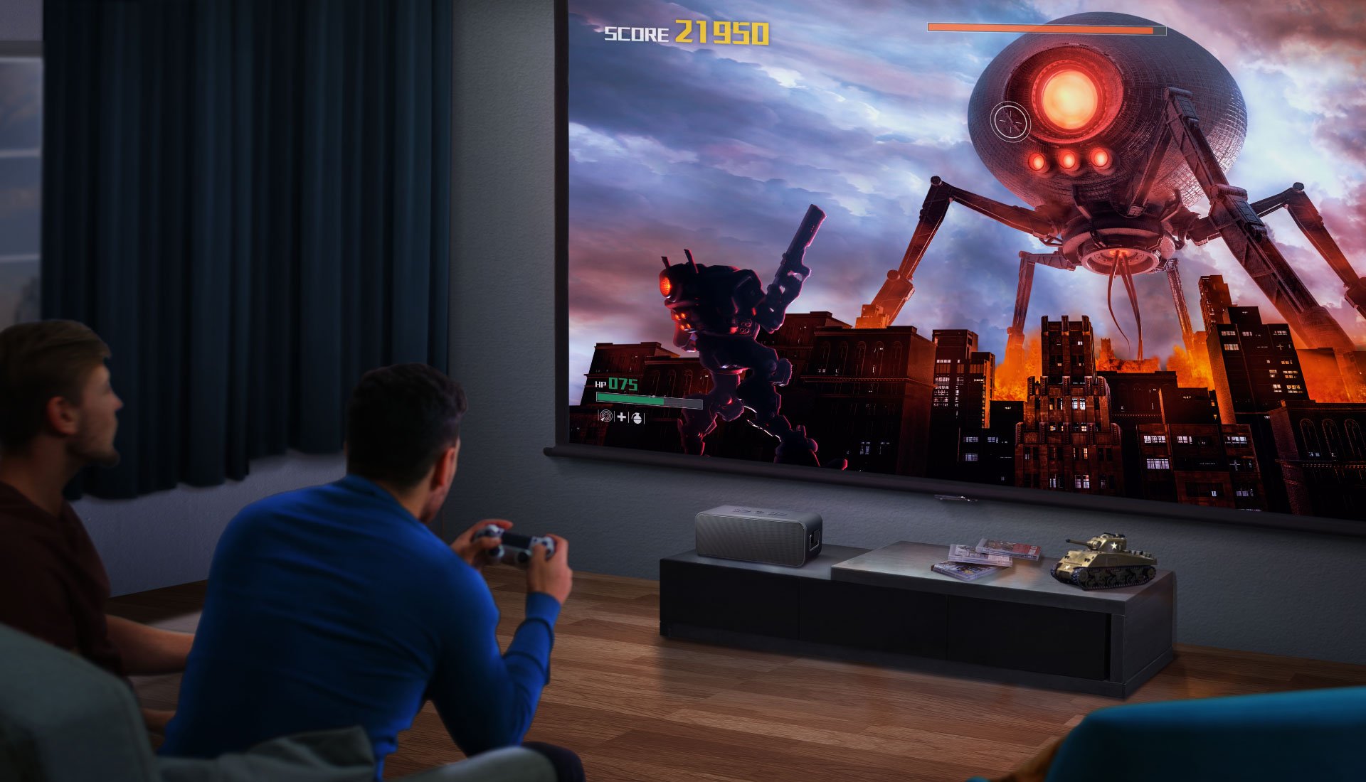 Built for gamers, BenQ's Console Gaming Home Projector Powered by Android TV th685i is supercharged with 8.3ms low-input lag for real-time video game thrills.