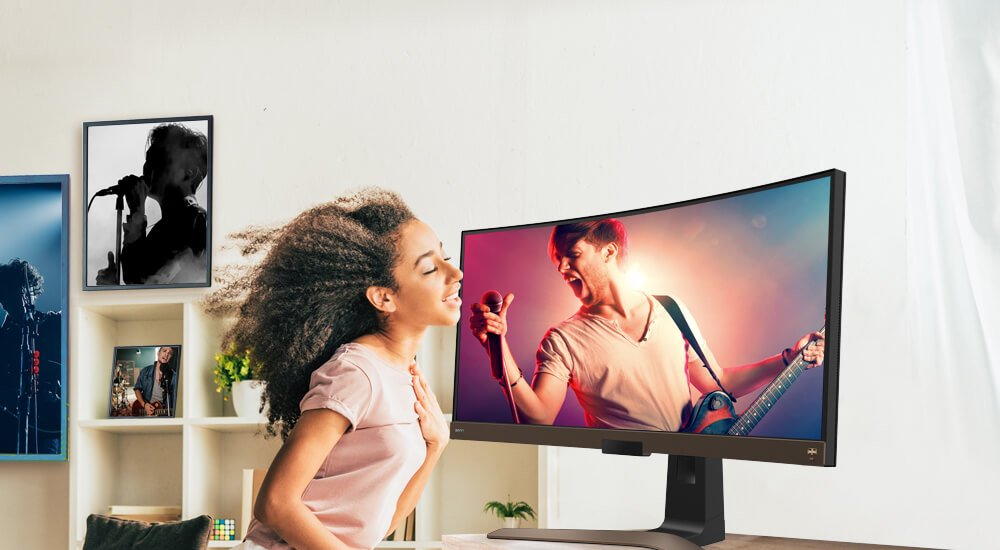 BenQ EW3880R Pop/Live Mode ensures clear vocals and realistic, live audio quality