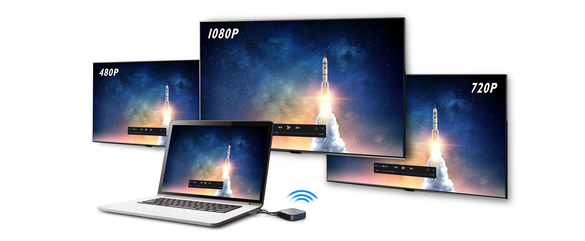 InstaShow wireless presentation systems have exclusive algorithms for smooth video play with FHD videos.