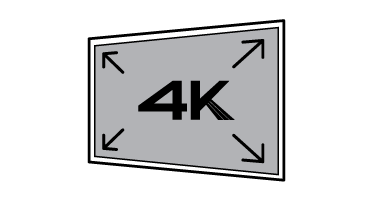 Icône de résolution 4k grand écran