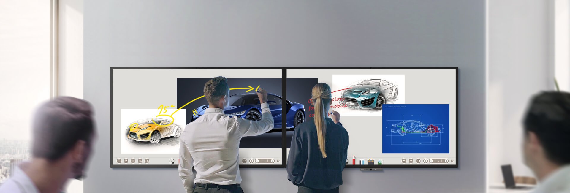 Visually communicate with collaboration tools provided by BenQ interactive displays 