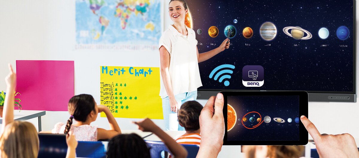 BenQ RP6502 smart education interactive board supports InstaShare to wirelessly mirror and cast any content