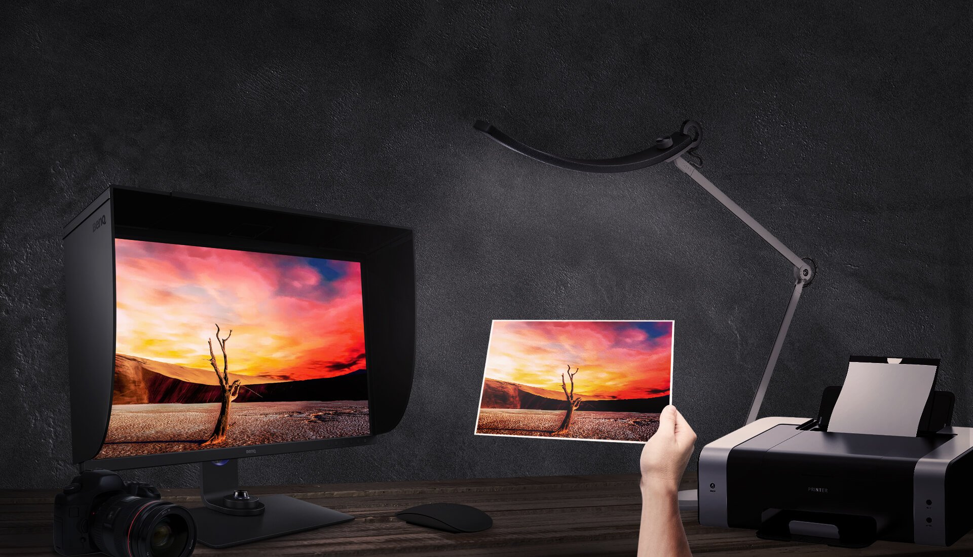 O sw271c da Benq está equipado exclusivamente para proporcionar um processo simplificado de retoque para impressão